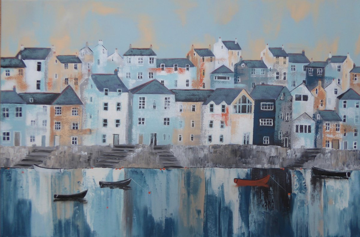 Polruan Quayside by Elaine Allender