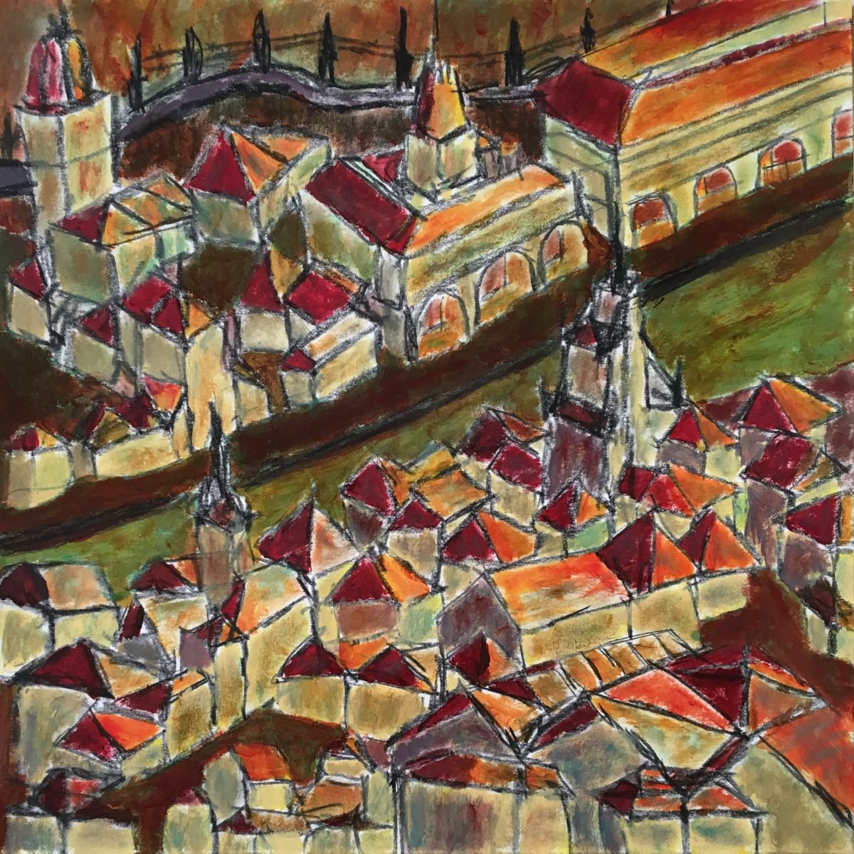 Town V (30x30) by Paola Consonni