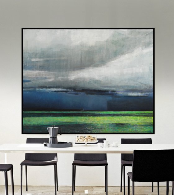 Ocean Storm 60x48 inch Contemporary Art Abstract by Bo Kravchenko