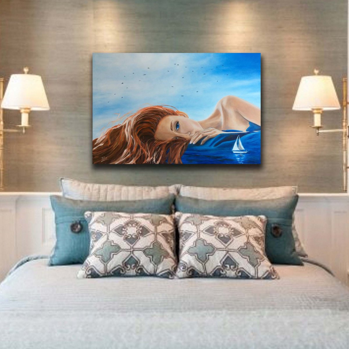 Surrealistic Portrait Oil Painting By Ira Whittaker, 28 X 20, Dream, Original Artwork