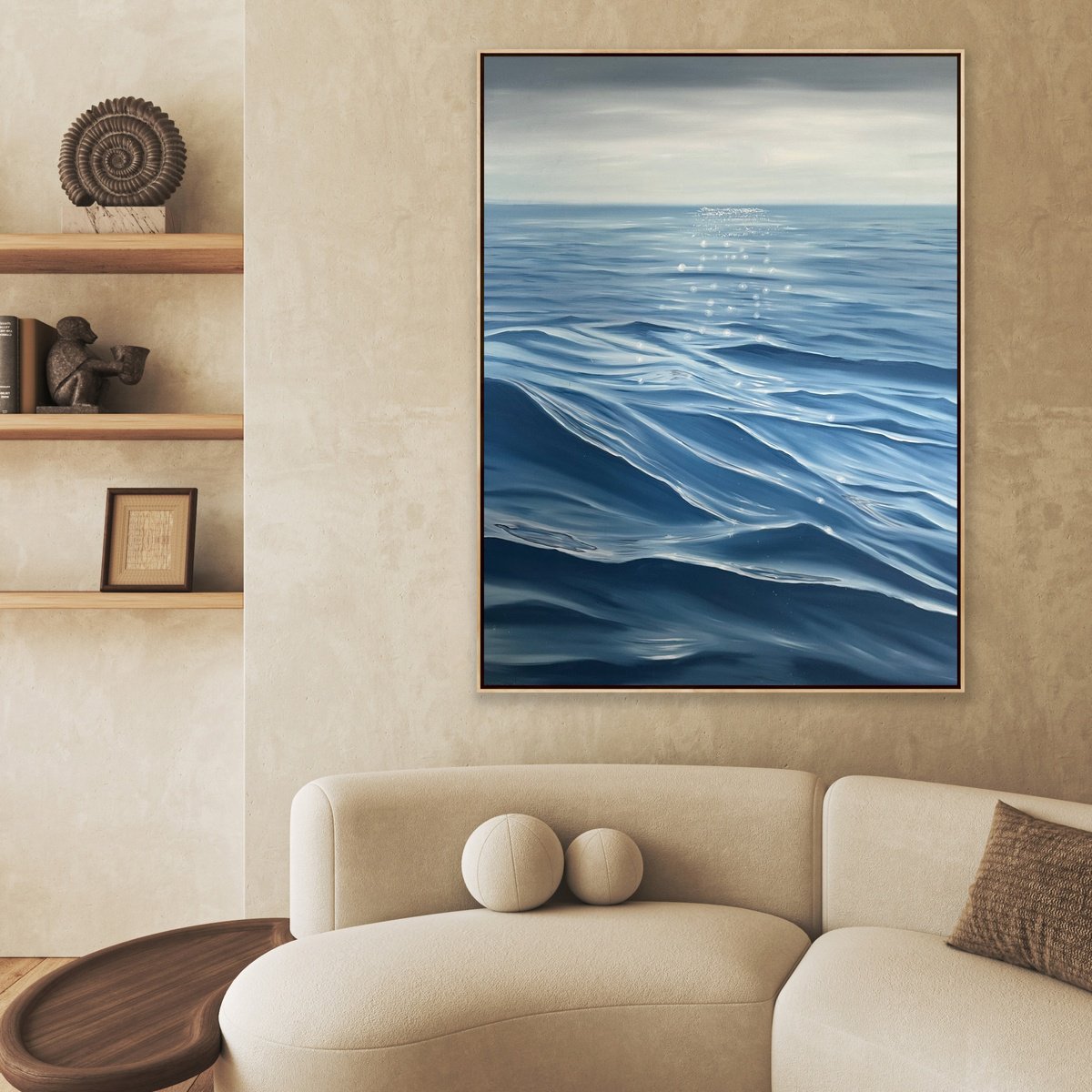 Surrealistic Landscape Oil Painting By Alanah Jarvis, 40 X 59, Echoes Of A Quiet Day, Original Artwork