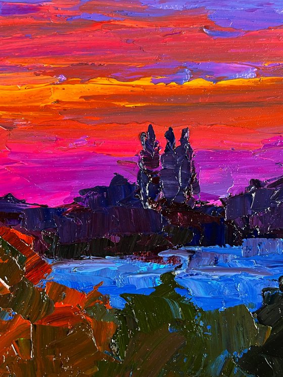 Crimson Sunset in Nature