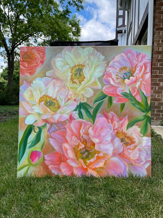 Composition of peonies