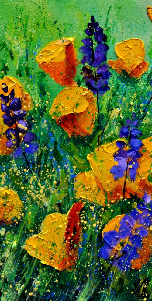 Yellow and purple flowers   -6523 by Pol Henry Ledent