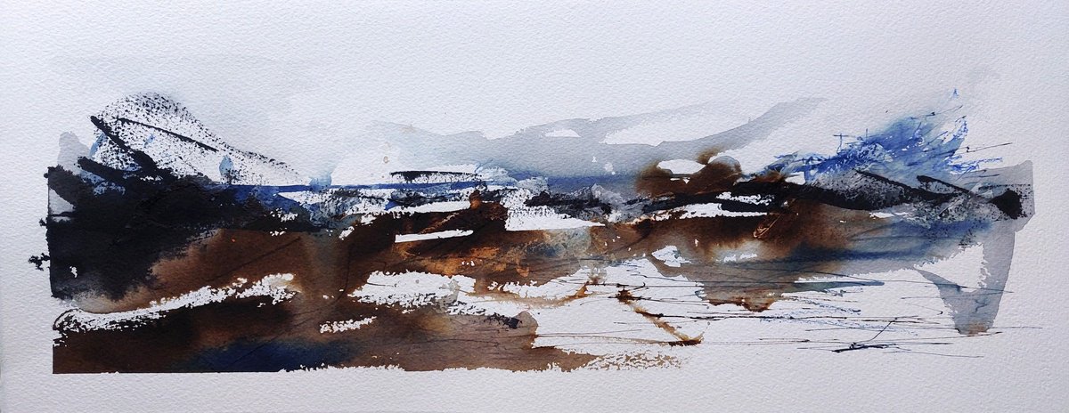 Organic Abstract Painting By D. P. Cooper, 20 X 8, January 02, Original Artwork