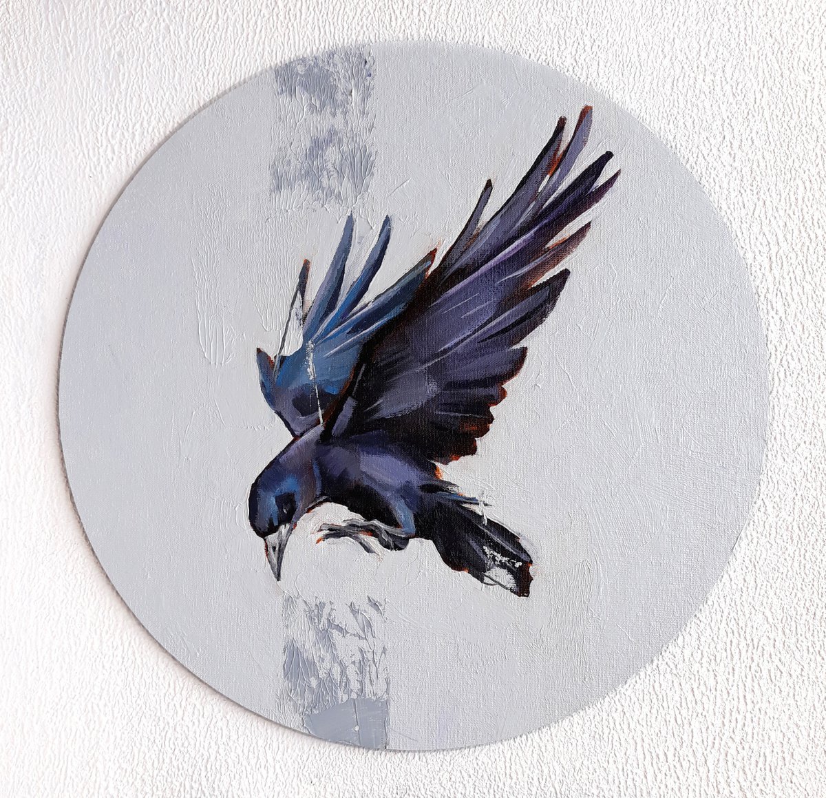 Impressionistic Animal Oil Painting By Kateryna Somyk, 12 X 12", Raven, Original Artwork