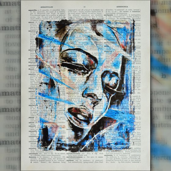 Metropolis - Collage Art on Large Real English Dictionary Vintage Book Page