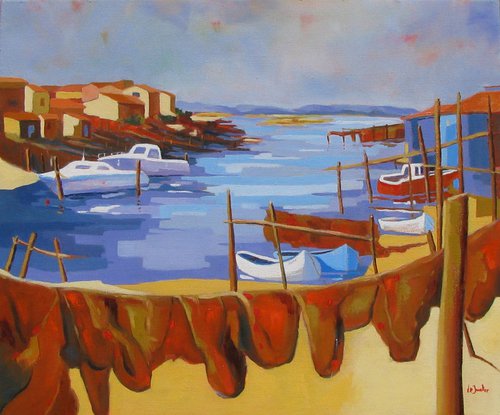 A fishing harbour in the Souh of France by Jean-Noël Le Junter