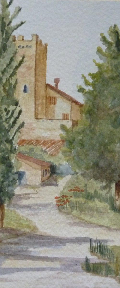 Umbrian Farmhouse and tower by Maddalena Pacini