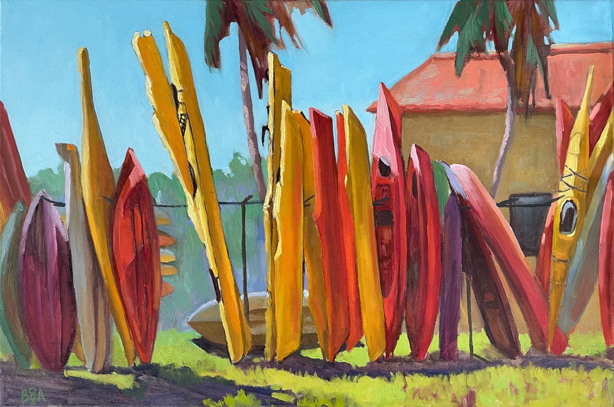 yellow boats by Anna Bogushevskaya