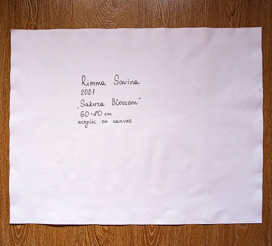 Pink sakura blossoms at night