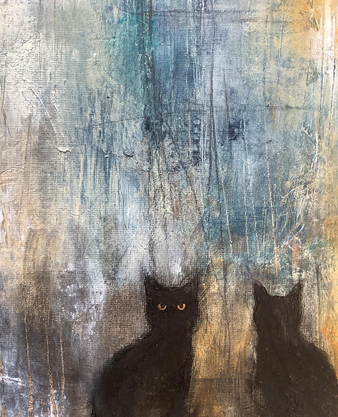 ABSTRACT BLACK CATS Acrylic painting by Eva Fialka | Artfinder