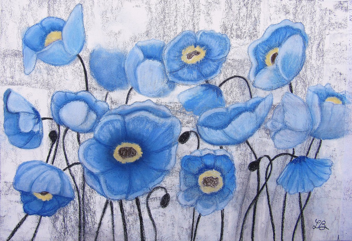 Blue Flowers by Linda Burnett