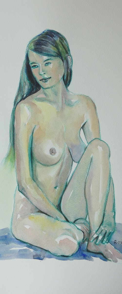 Seated female nude by Rory O’Neill