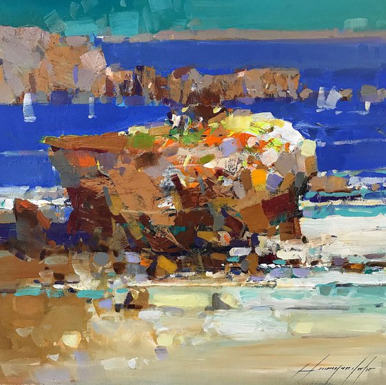 El Matador Beach- Malibu, Original oil painting, Handmade artwork, One of a kind