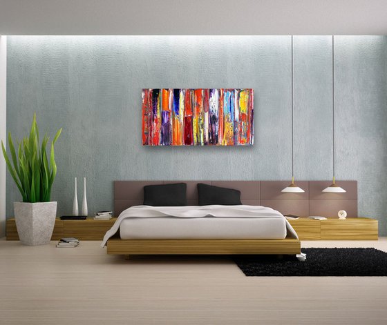 "Awakening 2" - Original Large PMS Oil Painting On Canvas - 48 x 24 inches