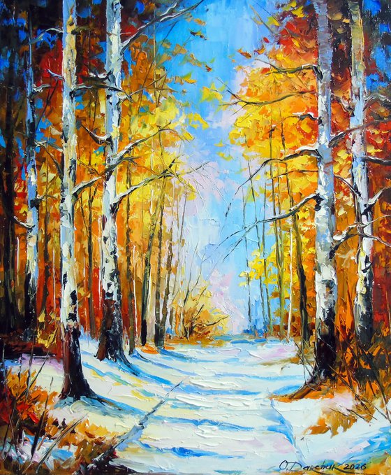 Birch Forest. First Snow