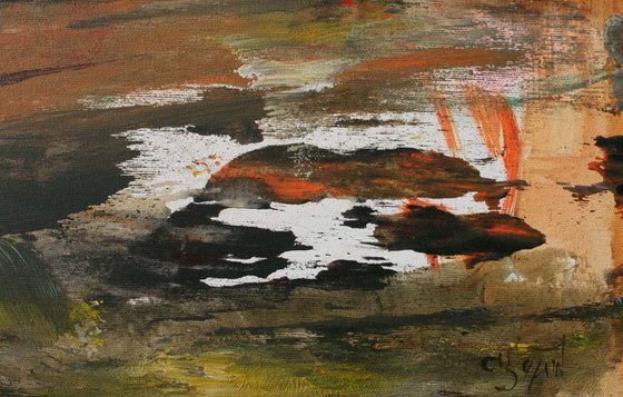 Large abstract 140x95 Ochre