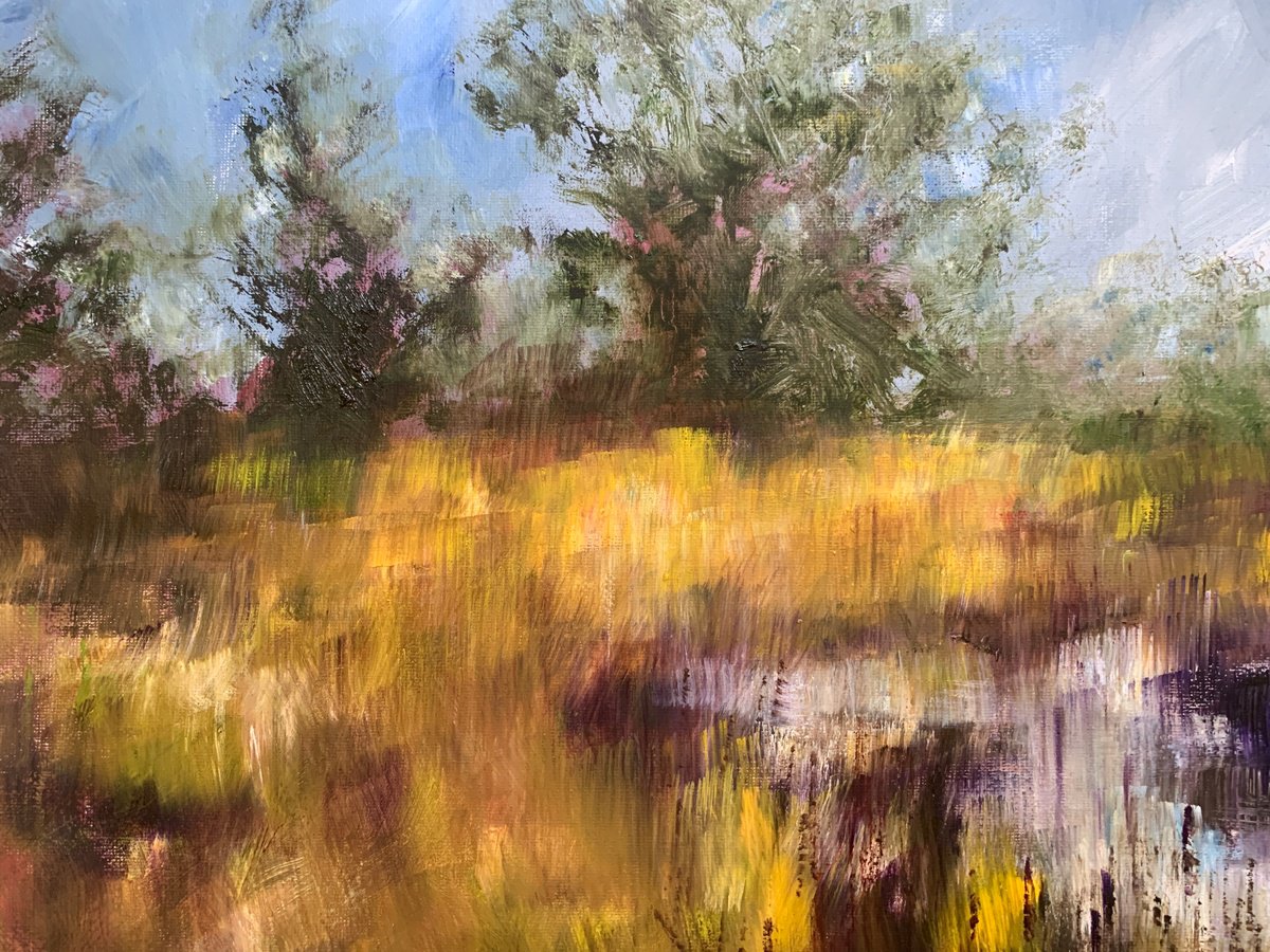 Impressionistic Landscape Oil Painting By Andrew Moodie, 20 X 16, Mists Settle, Original Artwork