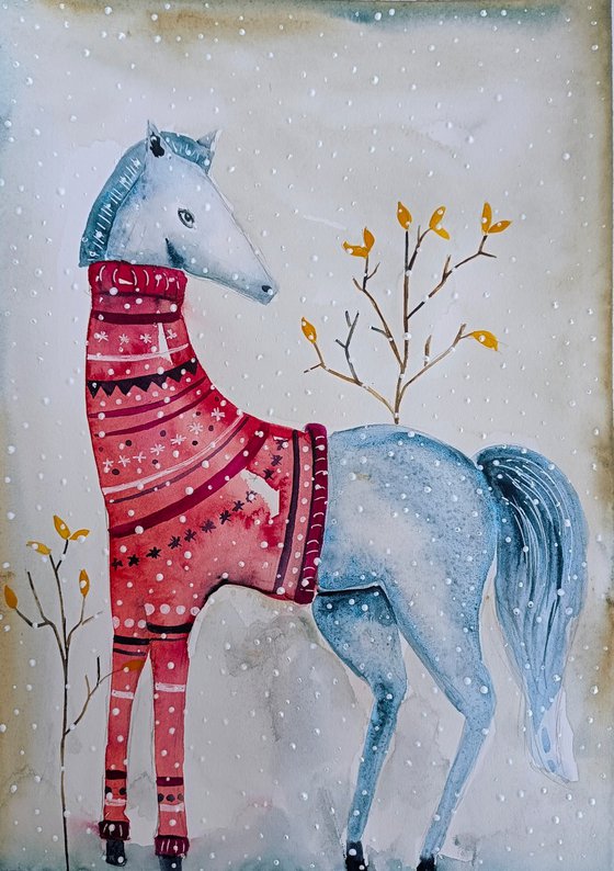 Horse with sweater