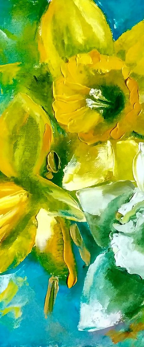 First daffodils by Yulia Berseneva