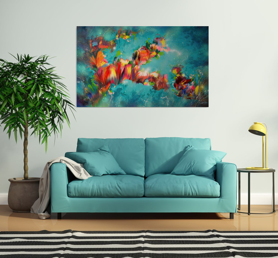 "Amazing Flowers" VERY LARGE Abstract Painting