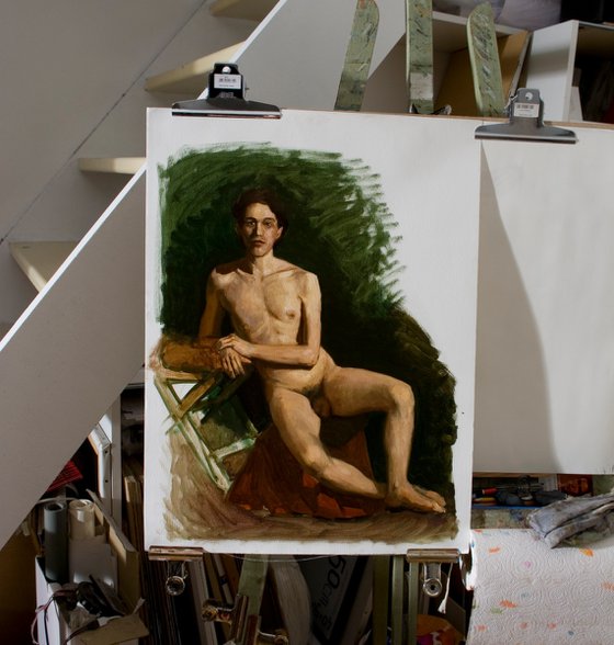 study: portrait of a nude man