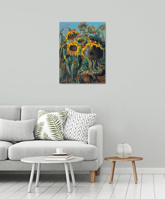 Sunflowers and Ladybugs