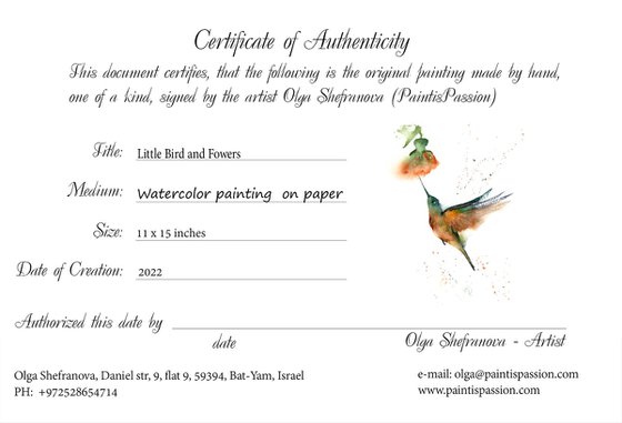 Hummingbird and Flower