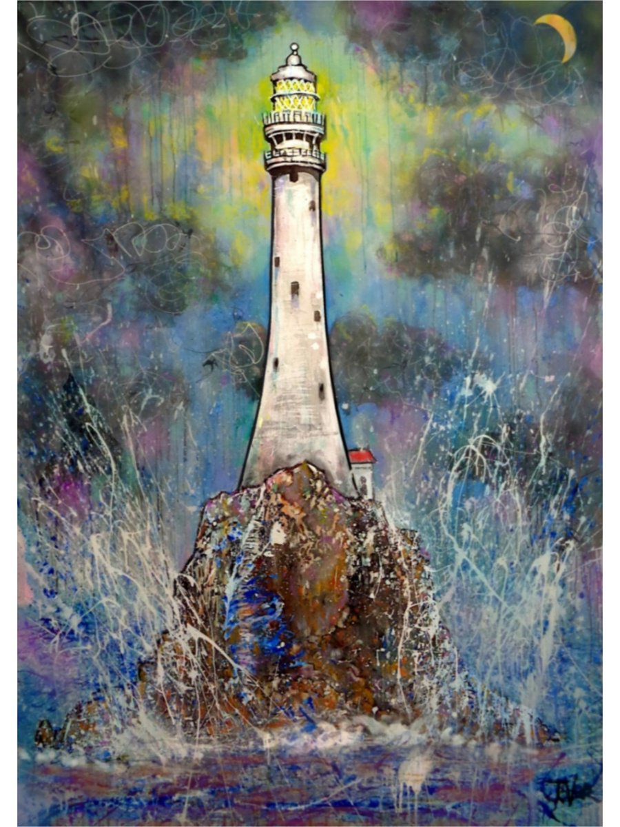 Illustrative Acrylic Painting , The Lighthouse By Loui Jover, 57 X 81, Artwork For Sale On Artfinder