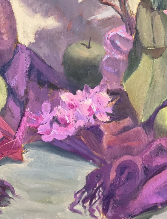 Arrangement in Green and Purple