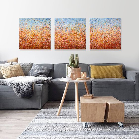 Outback Oondiri- Triptych- acrylic painting on canvas
