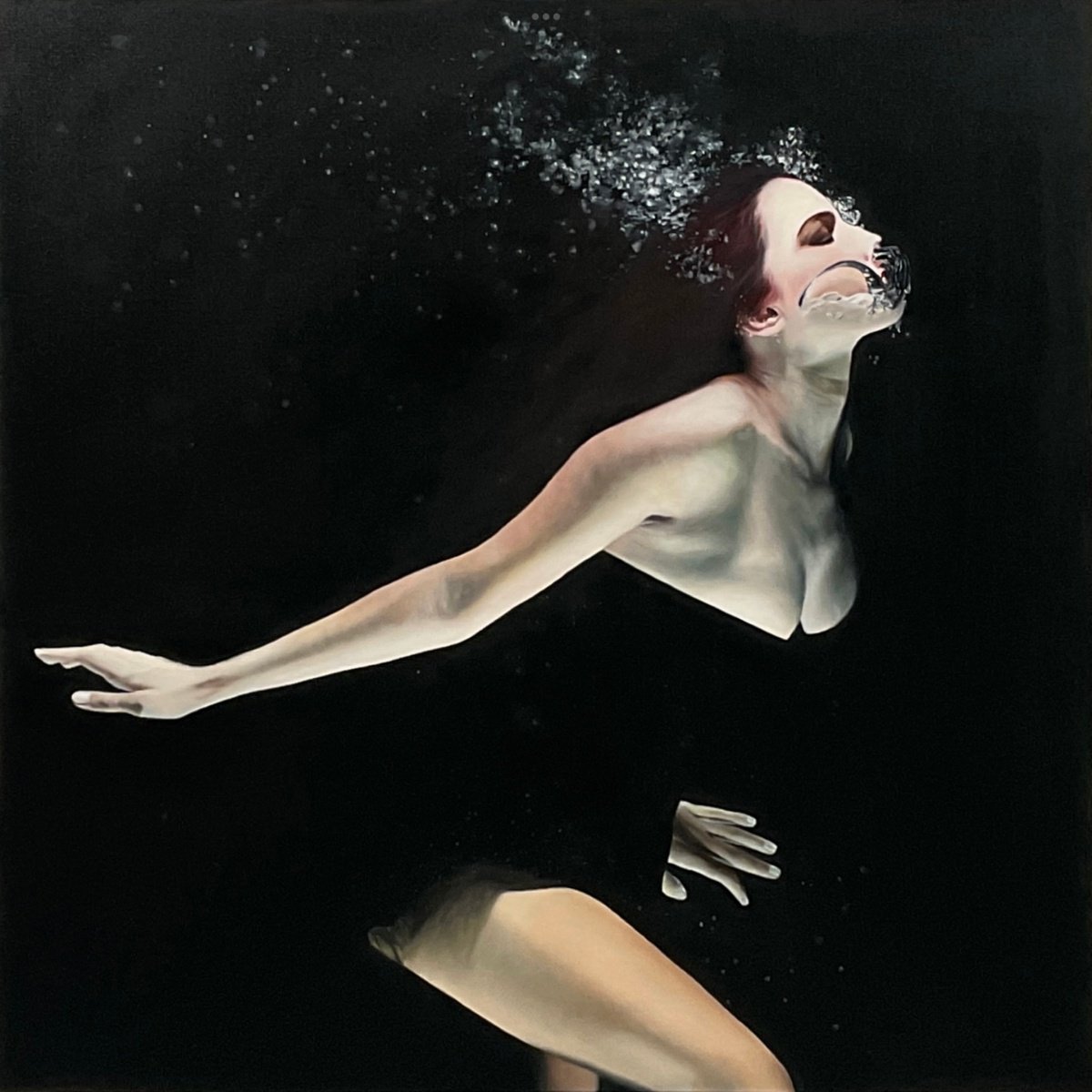 Photorealistic Portrait Oil Painting By Alla Kallass, 36 X 36, Trust The Process, Original Artwork