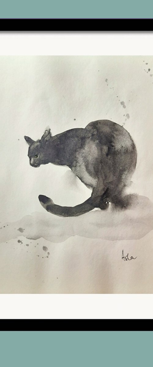 The Black Cat Crouching by Asha Shenoy