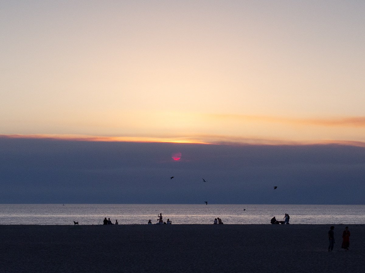 Photorealistic Landscape Photograph By Heike Bohnstengel, 20 X 15, Late Light, Santa Monica, Original Artwork