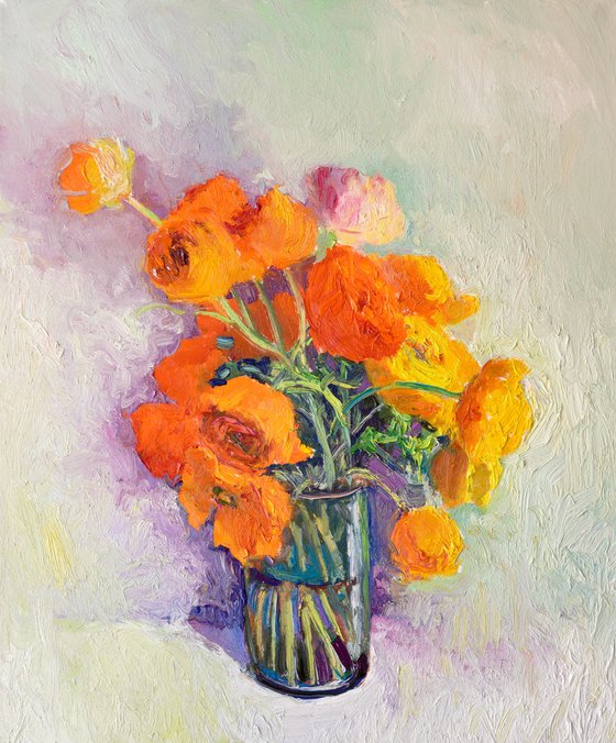 Orange Ranunculus Flowers