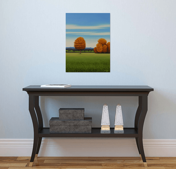 Autumn Gold and Red - Blue Sky