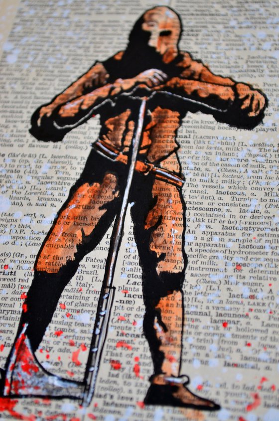 Hangman - Collage Art on English Dictionary Vintage Page