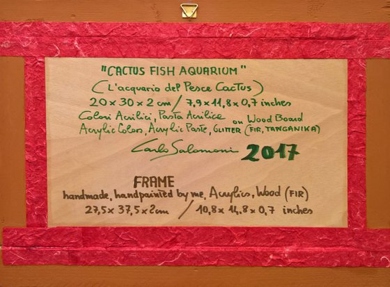 CACTUS FISH AQUARIUM - ( Framed painting )