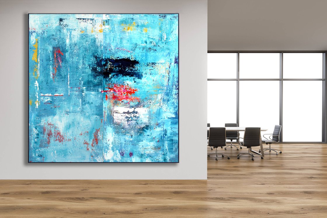 Extra large abstract diptych 200x200 My new day Acrylic painting by