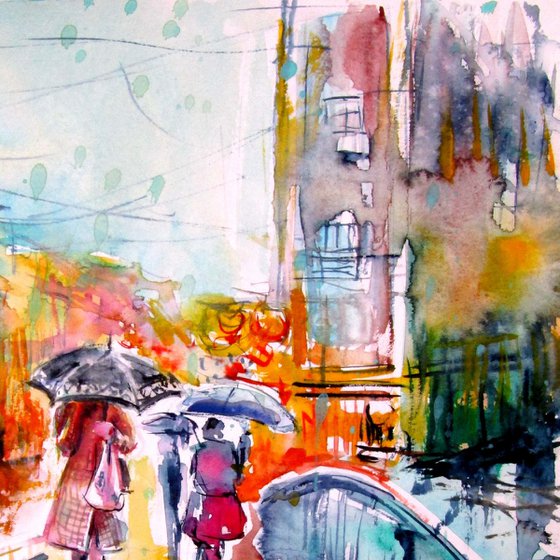 Rain in the city