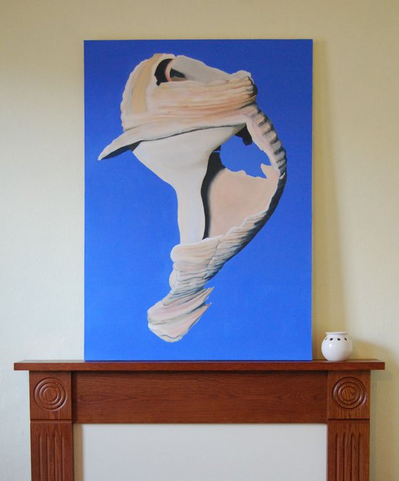 Whelk Shell - Minimal Figurative Painting Inspired by Georgia O'Keeffe
