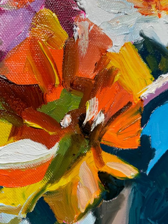 Cowboy Boot, Flower Bouquet.