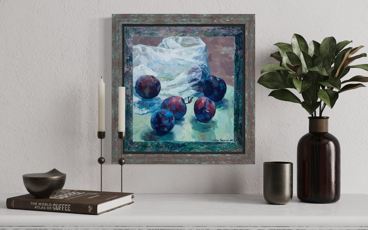 Impressionistic Painting , Plums By Nadezda Stupina, 15 X 14, Artwork For Sale On Artfinder