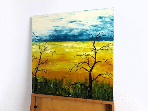 Trees near the field