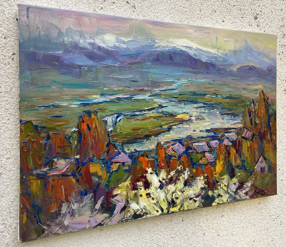 "Sunset by the river"