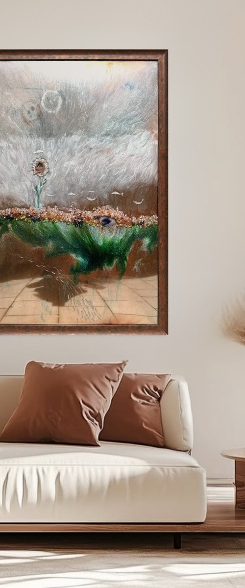 Earth Coral Garden Abstract Crystal Artwork by Marie Antuanelle