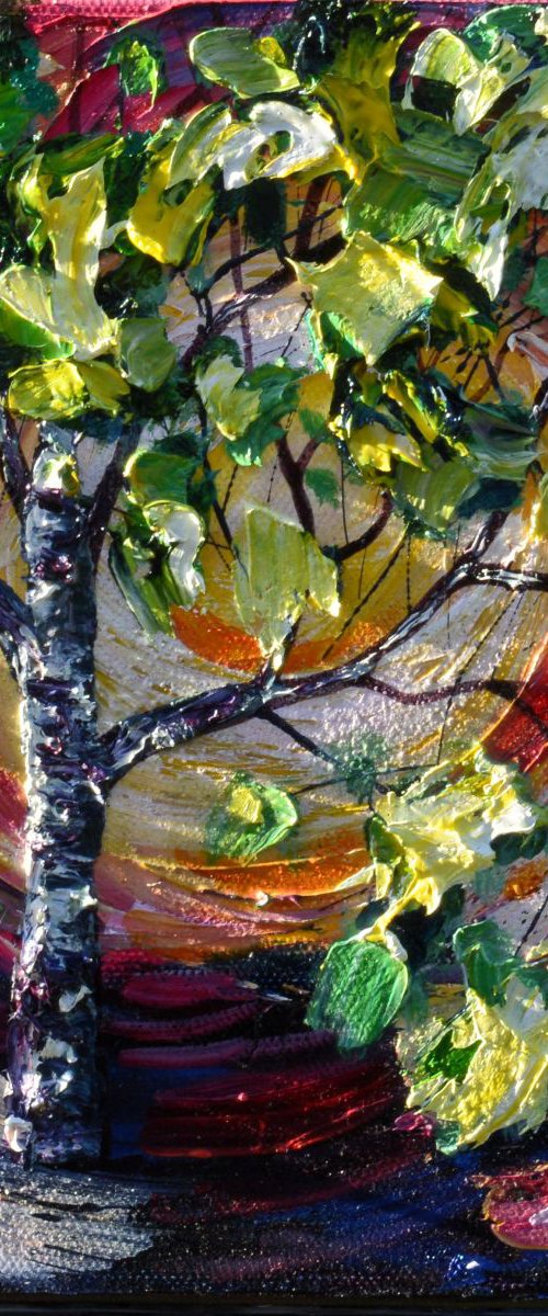 Mini Spring Tree - 2 (Palette Knife by Lena Owens at OLena Art