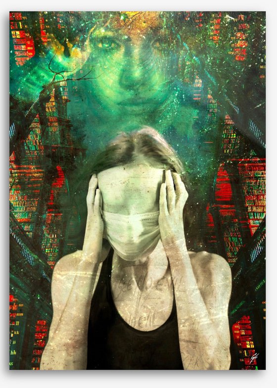 MENTAL BREAKDOWN | 2021 | DIGITAL ARTWORK PRINTED ON PAPER | HIGH QUALITY | UNIQUE EDITION | SIMONE MORANA CYLA | 50 X 70 CM