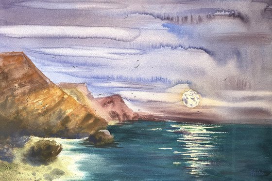 Full Moon Moonlight Sea